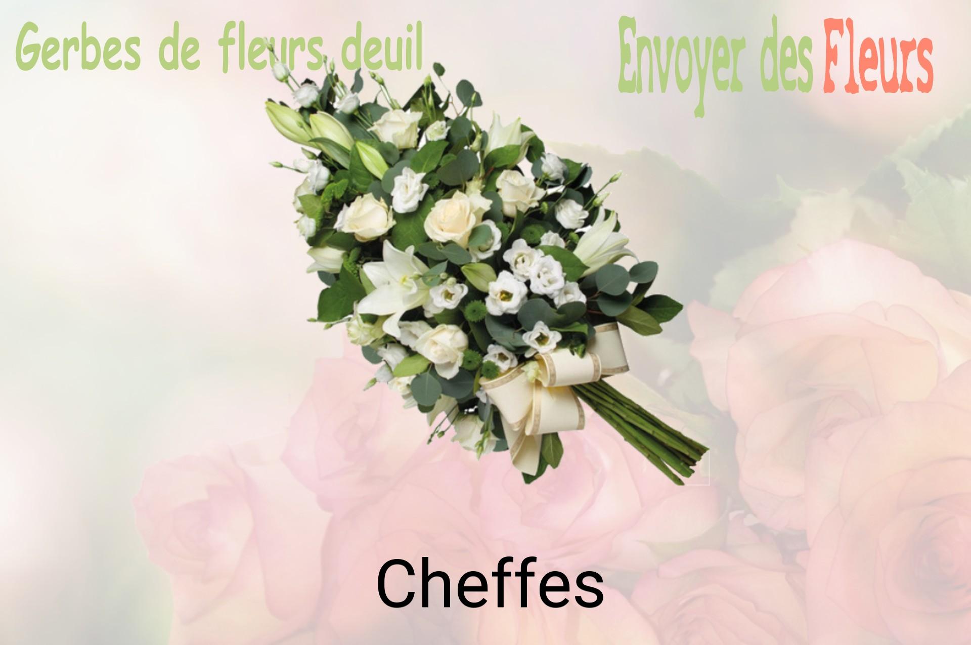 Gerbe de fleurs de deuil livrée à Cheffes